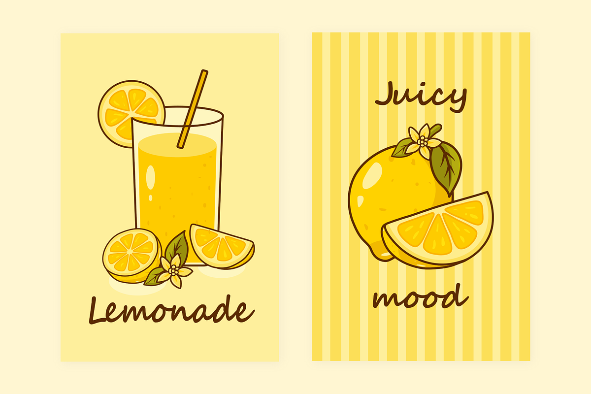 Lemon Vector Card, an Illustration by Laimmilka (Photo 3 of 3)