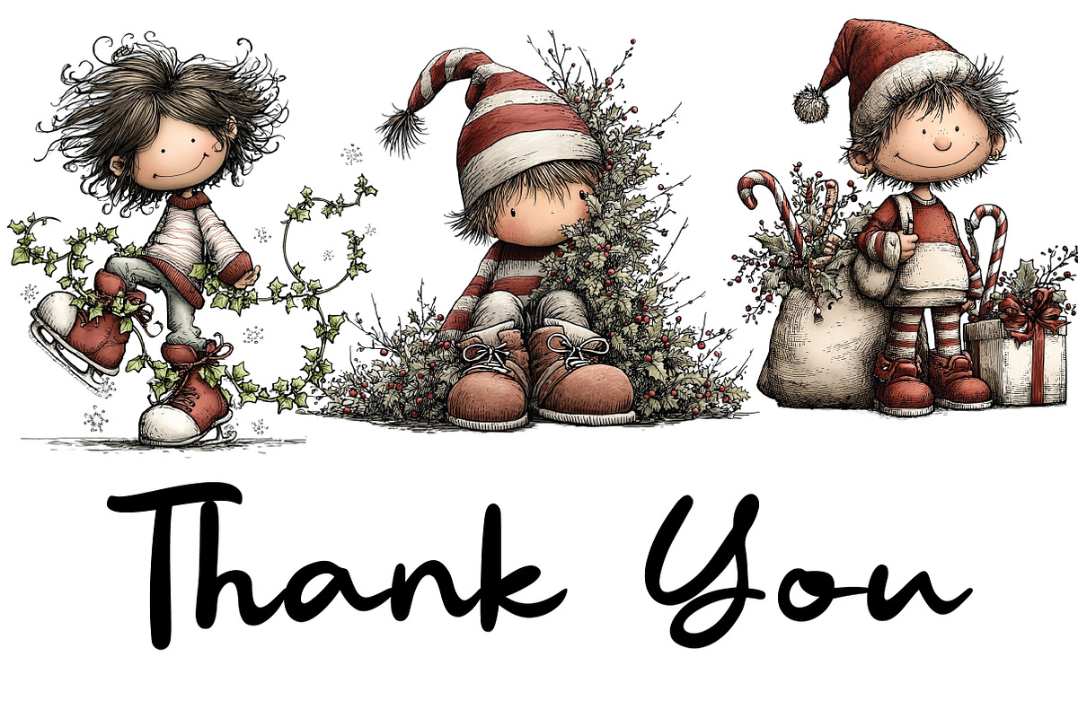 Whimsical Christmas Elf Boy Clipart, an Illustration by CraftArtStudio (Photo 6 of 6)