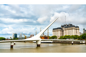Puente de la Mujer, a bridge in, an Architecture Photo by Leonid Andronov