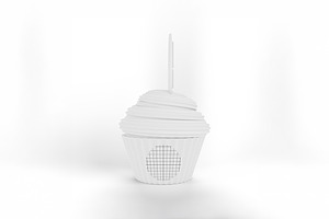 Cartoon I Heart Mom Cupcake Mockup