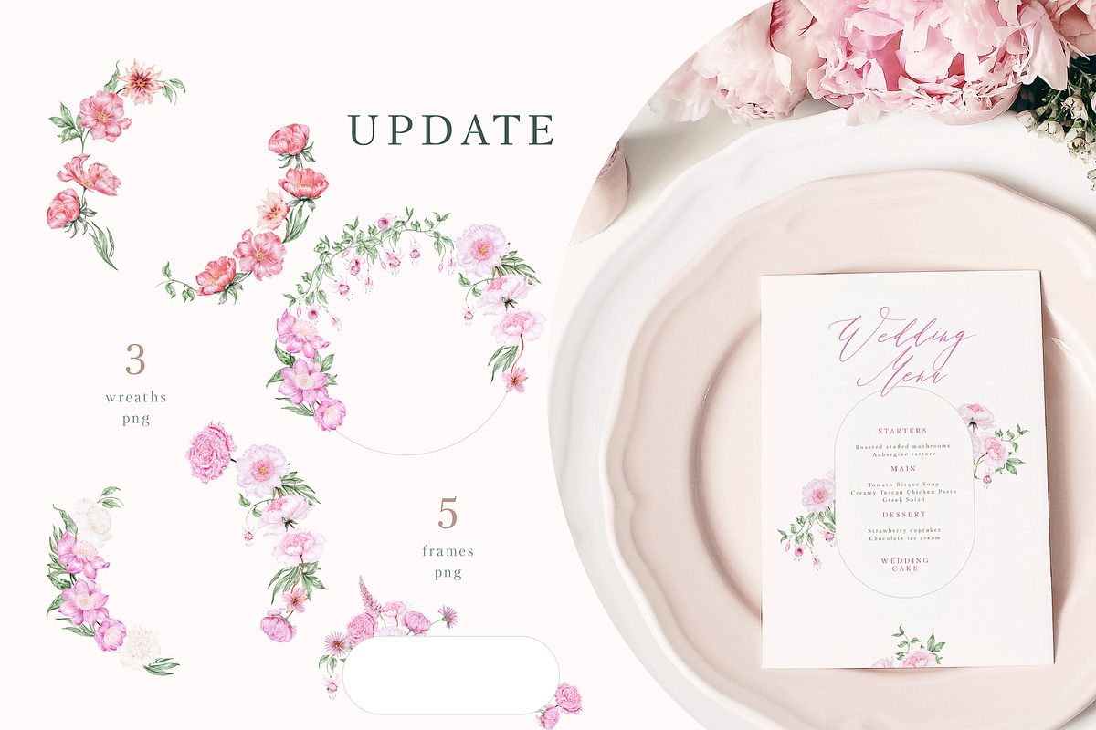 Peach peonies, roses, garden flowers, an Illustration by astelenadesign (Photo 13 of 16)
