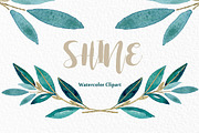 Shine gold leaves Watercolor clipart, an Illustration by LABFcreations (Thumbnail 3 of 5)