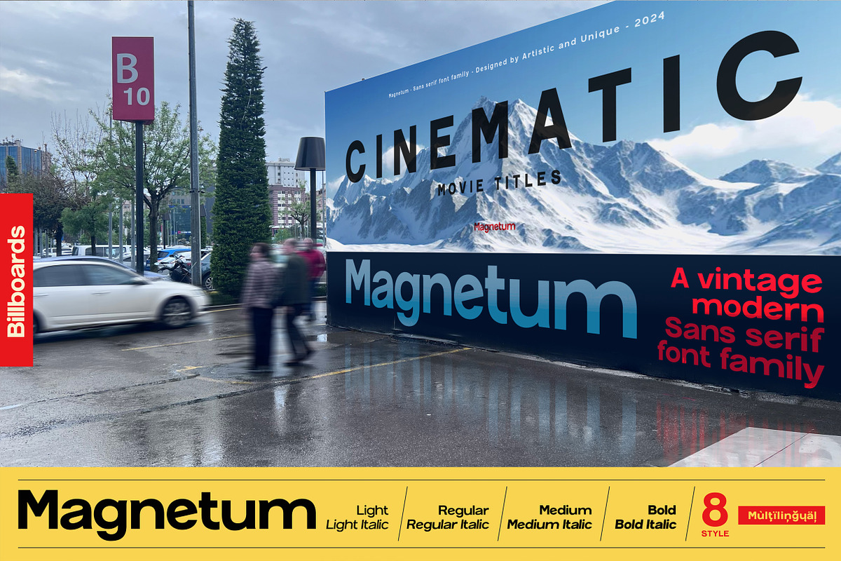 Magnetum - Sans serif font family, a Sans Serif Font by Artistic & Unique (Photo 14 of 15)