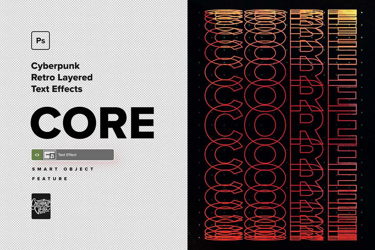 Cyberpunk Retro Layered Text Effects, a Brushes & More by veila.me (Photo 7 of 9)