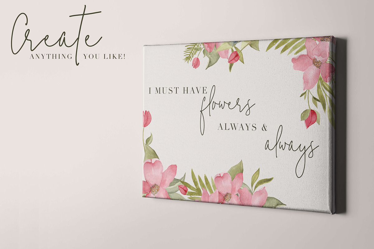 Watercolor Floral Blooms Clipart Set, an Illustration by The Autumn Rabbit Ltd (Photo 4 of 7)