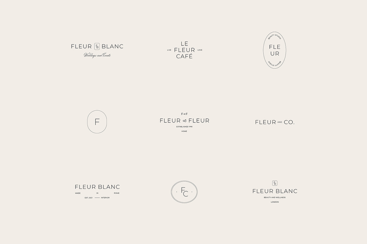 Fleur Minimal Logo Kit Ai Eps Psd, a Branding & Logo Template by Feel This (Photo 6 of 13)
