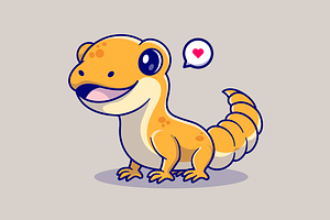 Cute Happy Gecko Cartoon, an Animal Illustration by Catalyst Labs
