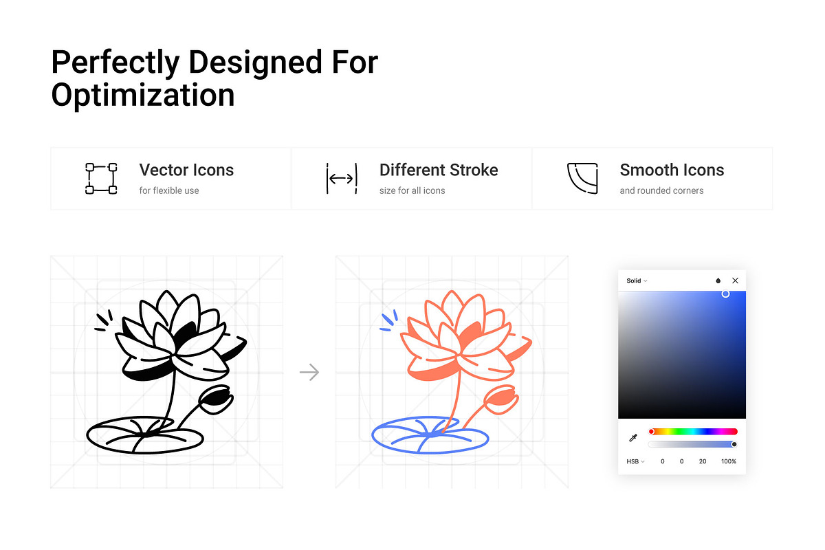 75 Flower Doodles, an Outline Icon by Prosymbols (Photo 3 of 6)