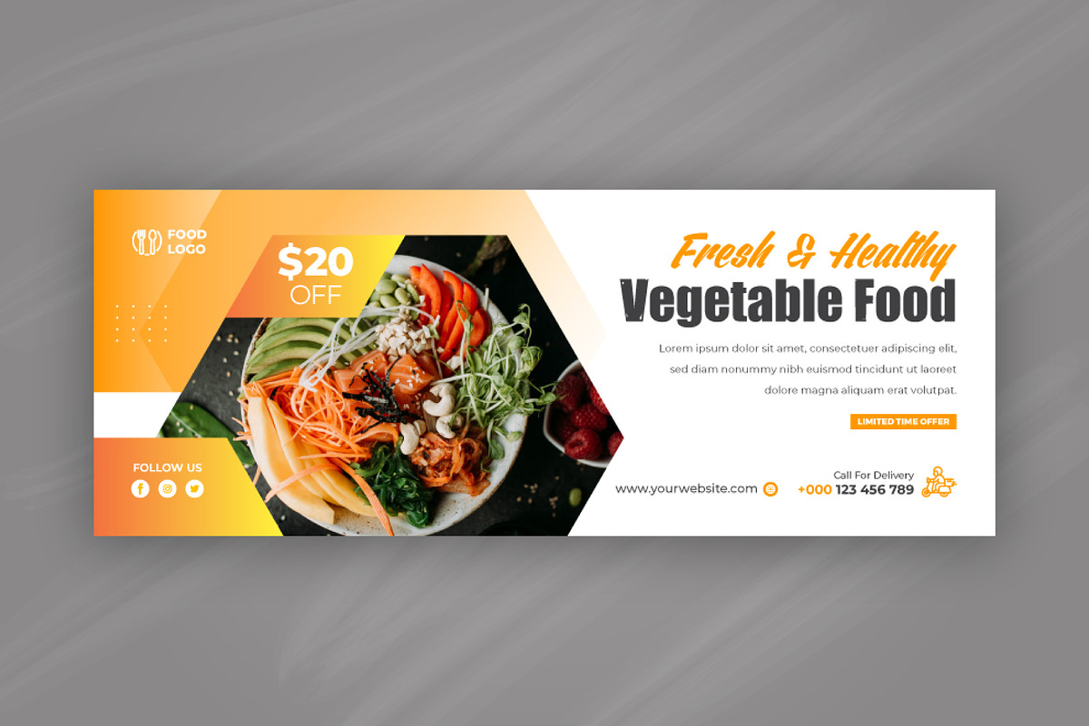 Food Vegetable Facebook Cover, a Social Media Template by Mk_Studio (Photo 5 of 9)