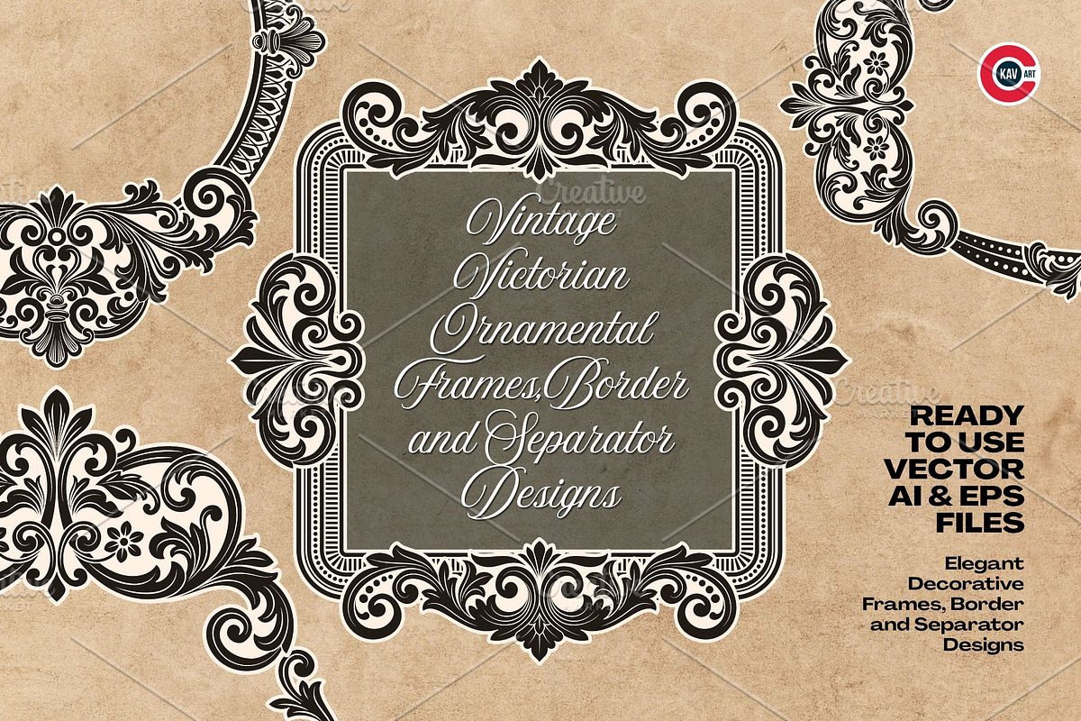 Vintage Victorian Ornamental Frames, a Decorative Illustration by C-Kav (Photo 3 of 7)