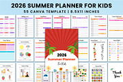 2026 Summer Planner For Kids Canva, a Stationery Template by Shumaya (Thumbnail 1 of 7)