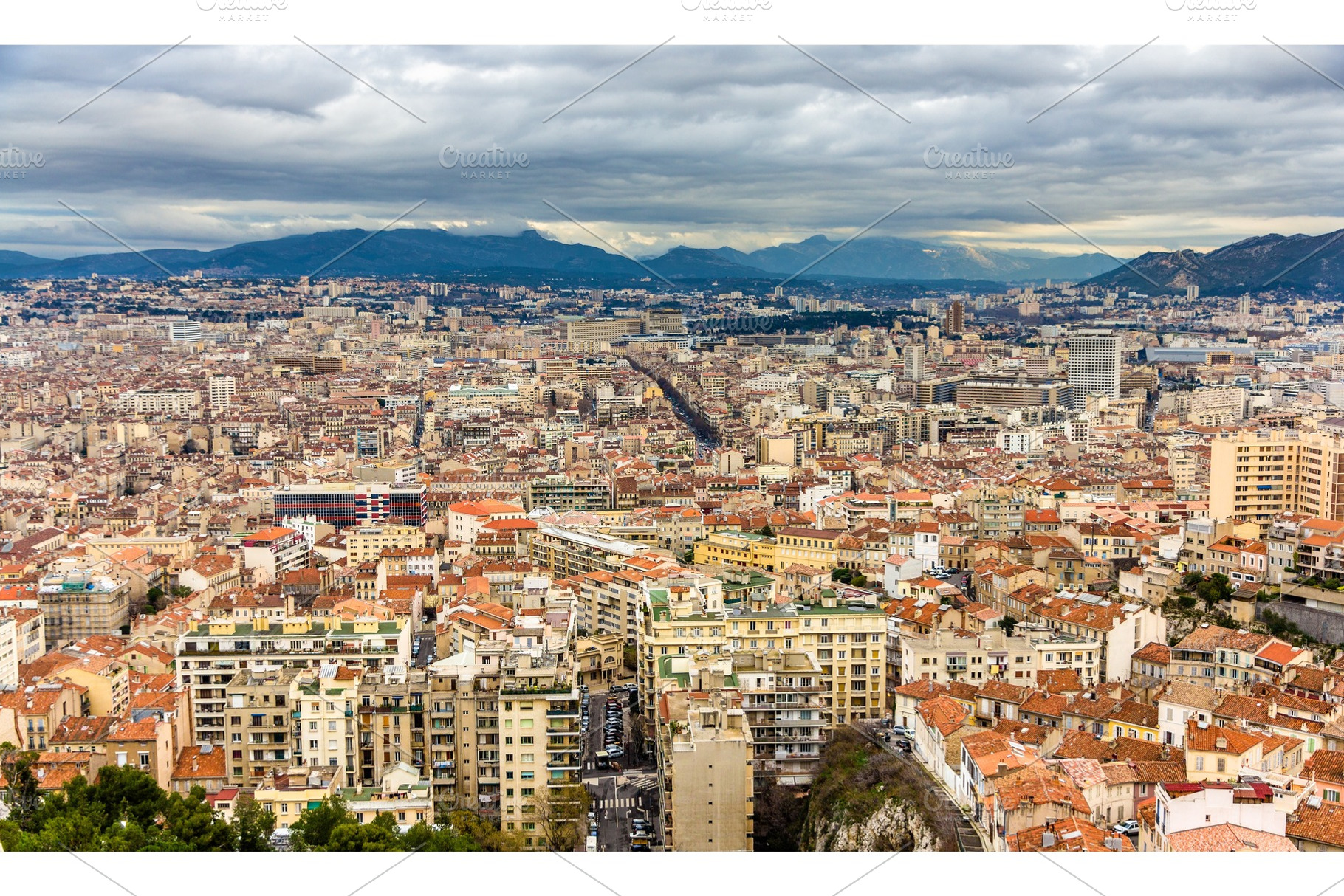View of marseille from notredame de la garde france containing view, france, an Architecture Photo by Leonid Andronov