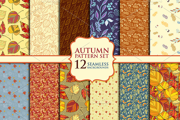 Autumn pattern set preview 6