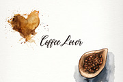 Coffee lover watercolor clip art, an Illustration by SandraGraphicDesign (Thumbnail 2 of 6)