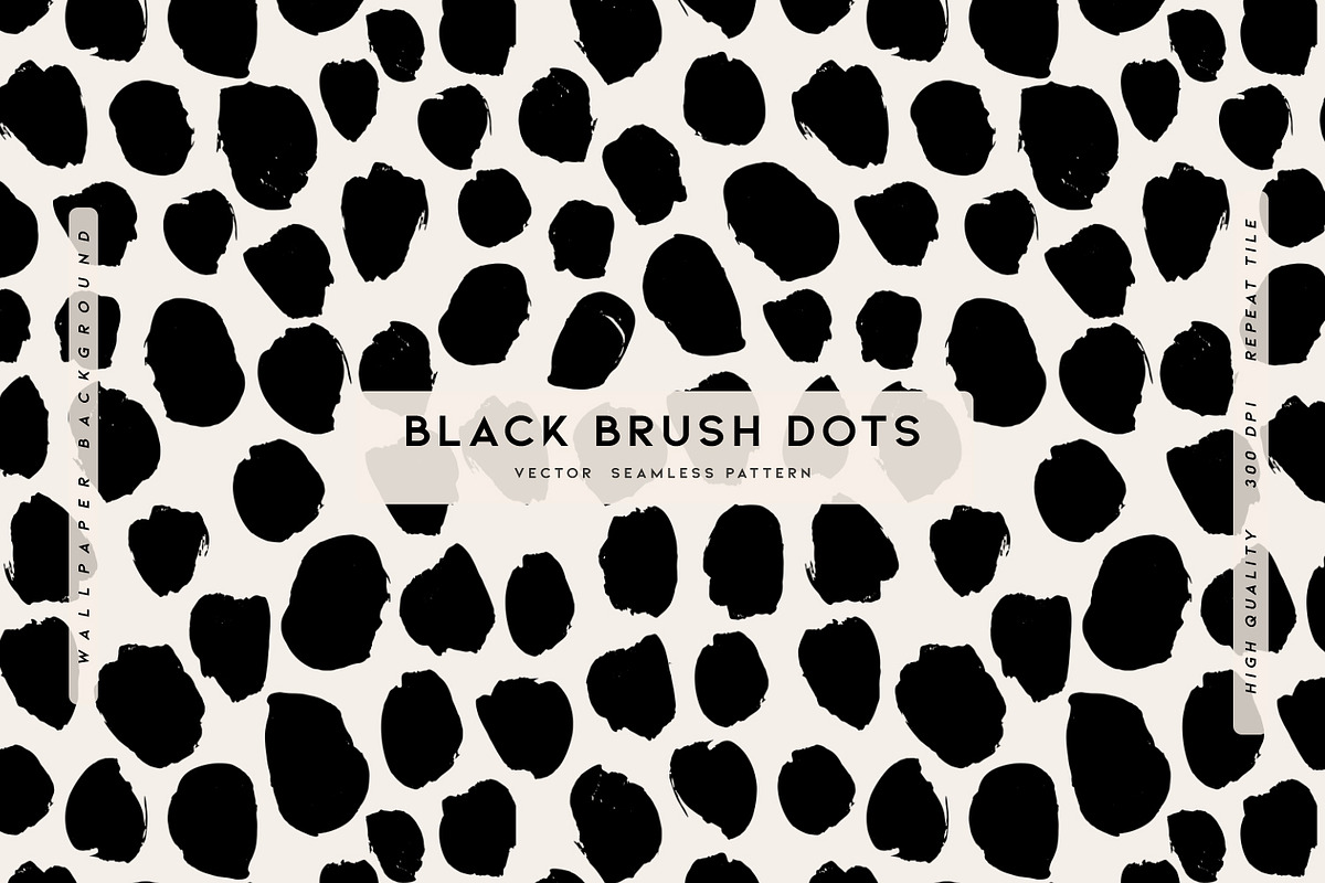 Black Brush Dots, a Pattern Graphic by MalyskaStudio (Photo 1 of 9)