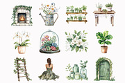 Watercolor Plant Lover Clipart, an Illustration by Design Market (Thumbnail 2 of 4)