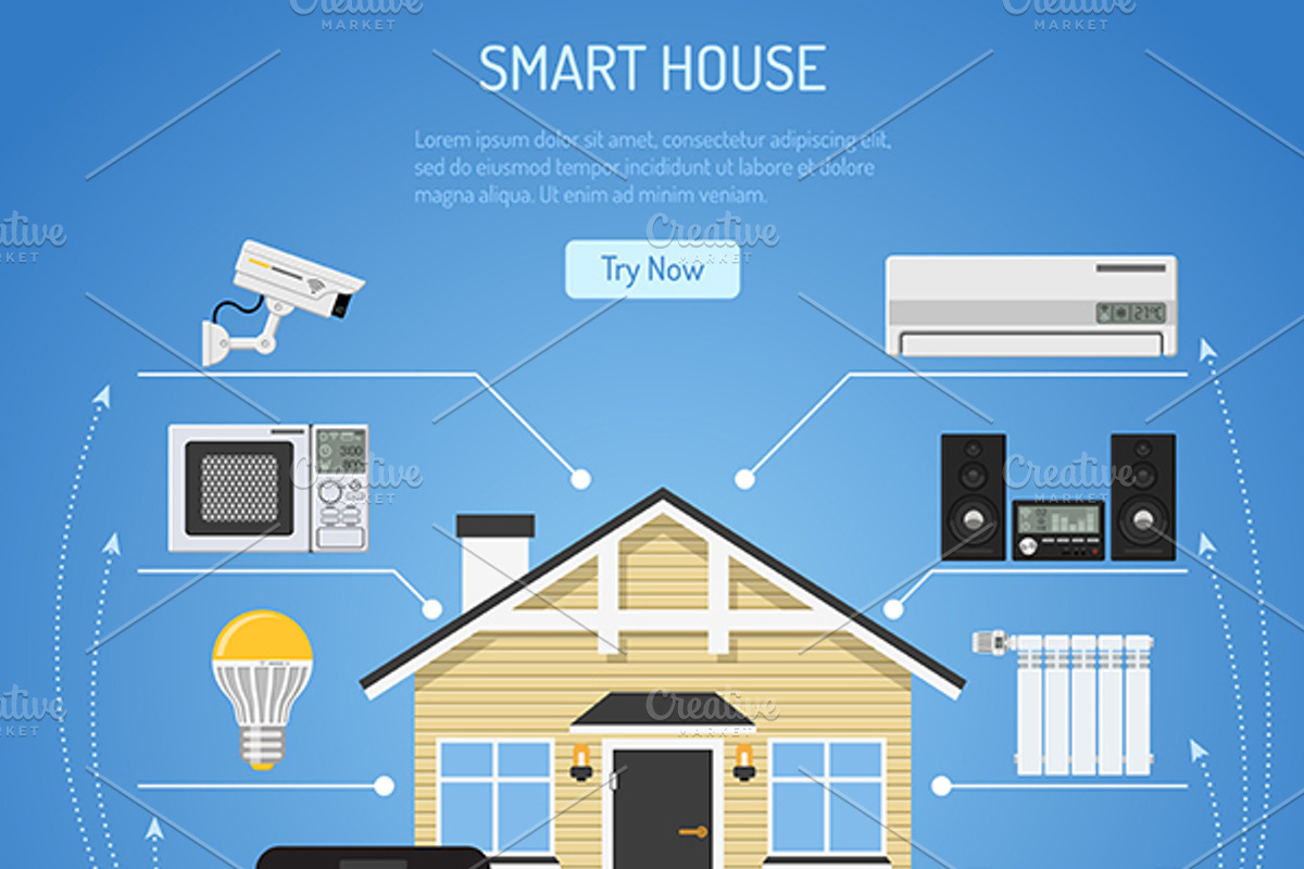 Smart House and internet of things, a Technology Illustration by TAlex (Photo 4 of 6)