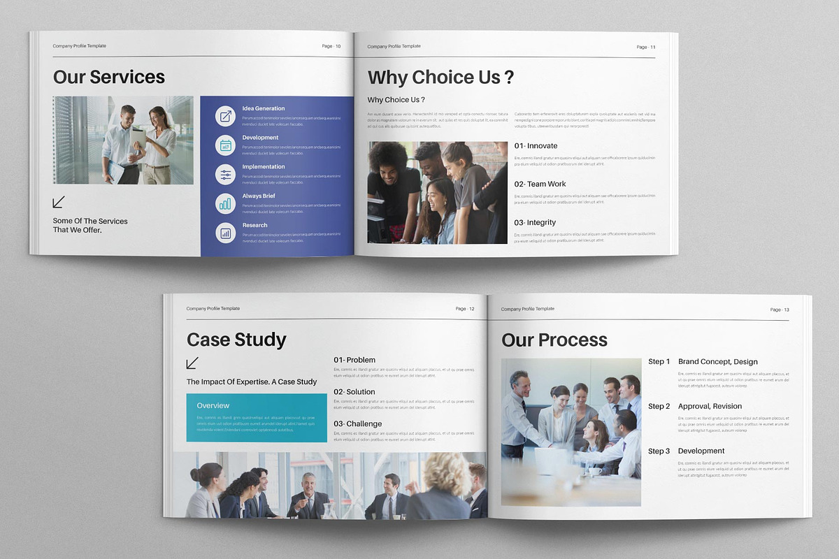 Company Profile Template Landscape, a Brochure Template by E-Type (Photo 5 of 7)