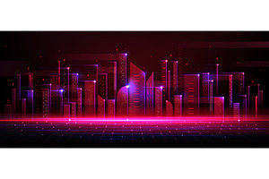 Digital tech landscape with abstract, a Technology Illustration by art PVP - market