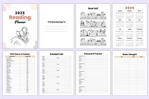 2025 Reading Planner Canva Kdp