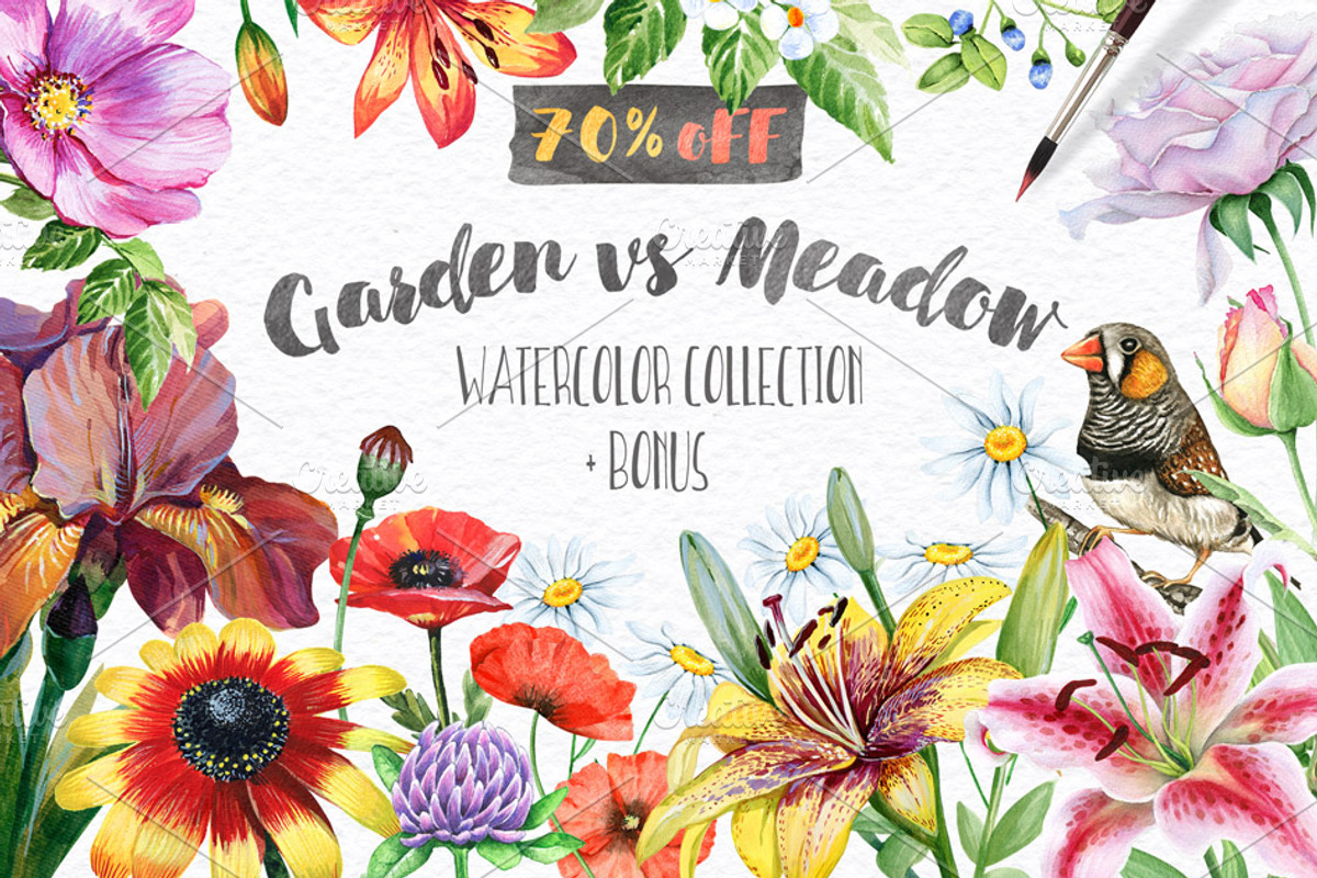 70% OFF! Floral set. Over 115 PNG, a Texture Illustration by Eva Katerina (Photo 1 of 8)