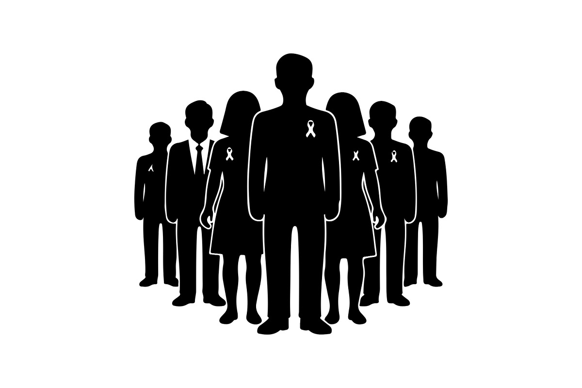 Cancer Awareness Silhouette Set, a Healthcare Illustration by Designer_Momina (Photo 7 of 24)