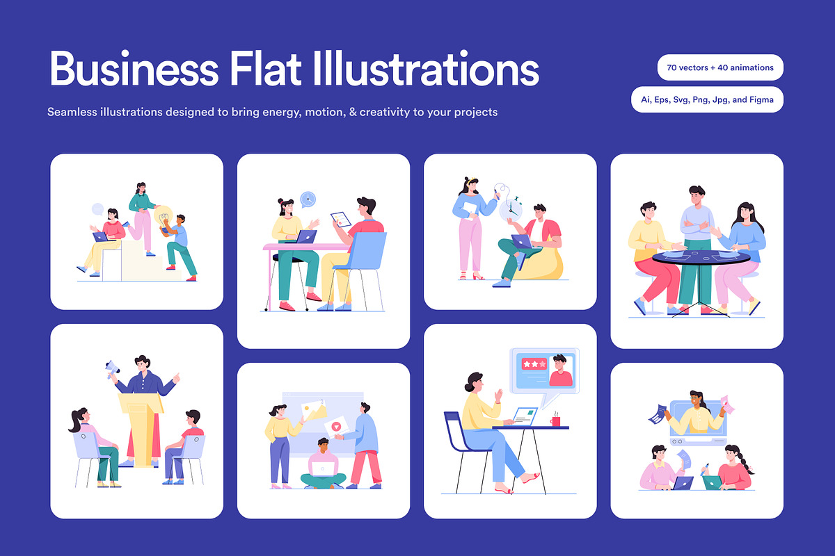 Business Flat Illustrations Bundle, a Finance Illustration by Brickclay (Photo 1 of 13)