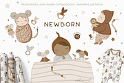 NEWBORN baby illustration & patterns, an Animal Illustration by polikarpovaart (Thumbnail 1 of 13)
