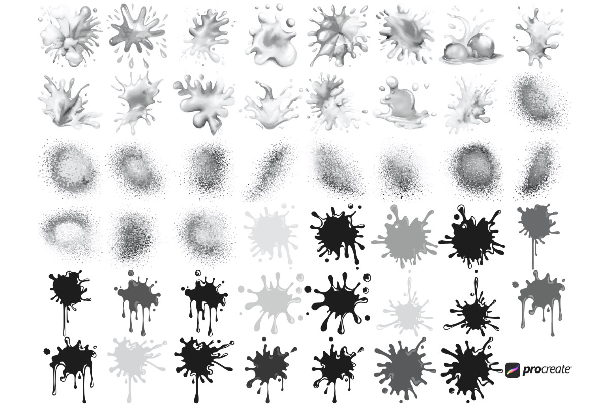 Splash Splatter Marks Set 4 Stamps, a Brush Add-On by Disasterology Ink (Photo 4 of 9)
