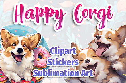 Happy Corgi Clipart