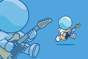 Astronaut Playing Guitar