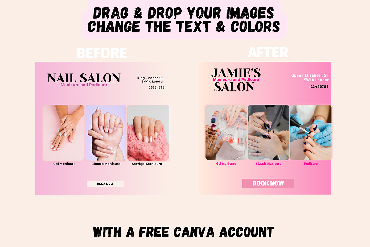 Nail Social Media Posts Templates, a Templates & Theme by GraphiCarola (Photo 3 of 7)