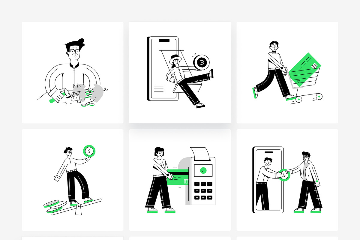 Payment Gateway Illustration Bundle, a Person Illustration by Vectors Market (Photo 6 of 7)