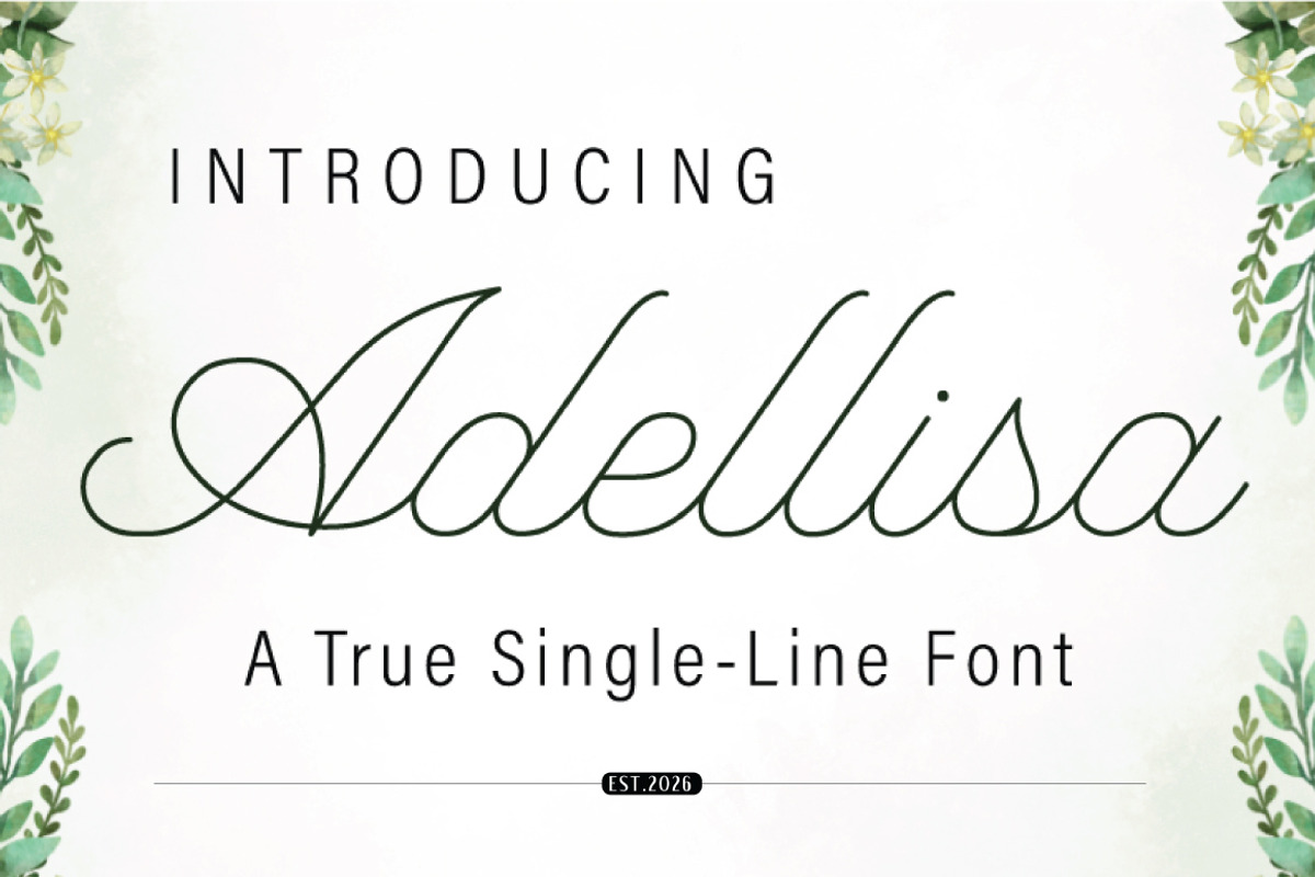Adellisa-A true single line, a Script Font by Lemon Studio Type (Photo 1 of 5)