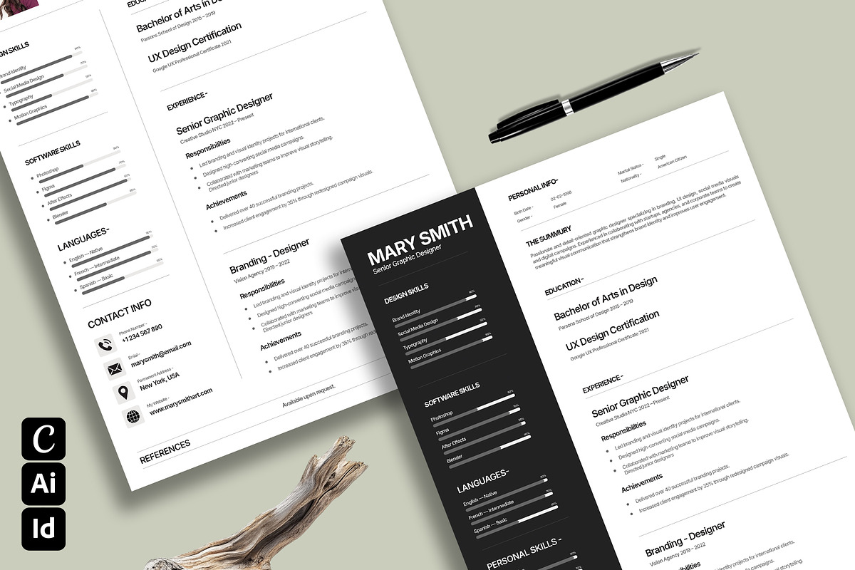 Resume Duo Pack, a Resume Template by Templeste (Photo 1 of 7)