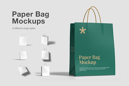 Paper Bag Mockups, a Packaging Mockup by graphiccrew