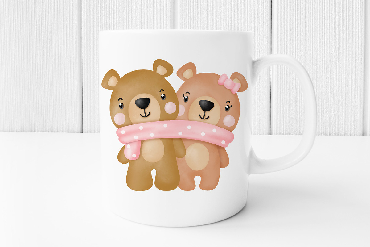 Watercolor Teddy Bear Valentine's, an Animal Illustration by Noey smiley (Photo 5 of 7)