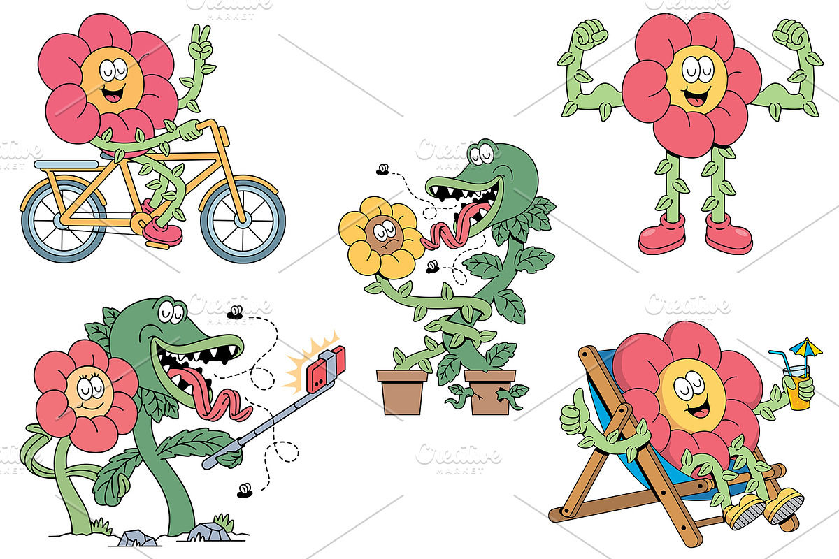 Cute flower 15 vector illustrations, an Object Illustration by gunaonedesign (Photo 3 of 9)