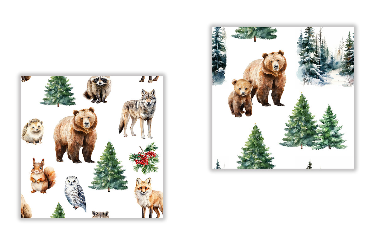 Watercolor forest animals clipart, an Object Graphic by KomtsyanTatyanaArt (Photo 7 of 10)