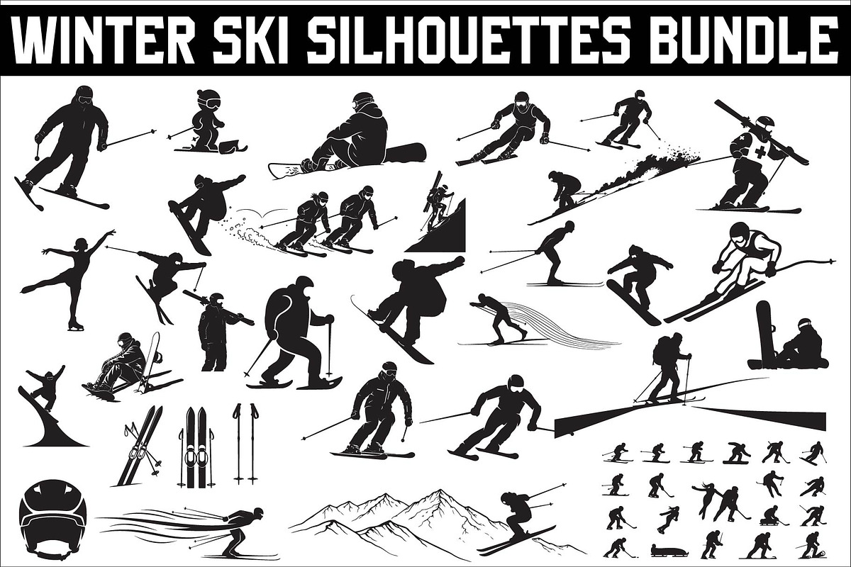 collection of Winter Ski Silhouette, an Illustration by Amazin_art (Photo 1 of 33)