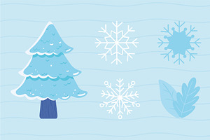 icons winter tree, an Illustration by studiogstock