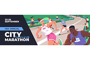 Sports people running marathon, a Sport Illustration by PaperTrident (Thumbnail 3 of 3)