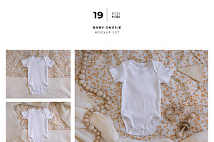 Short Sleeve Baby Onesie Mockup PSD