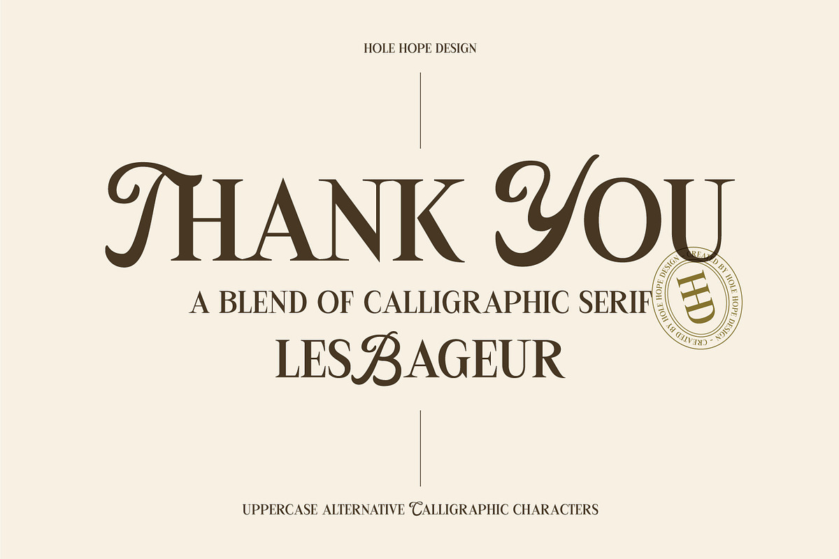 LesBageur | Calligraphic Serif Font, a Serif Font by Hole Hope Design (Photo 10 of 10)