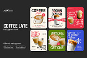 Coffee Late Instagram Template, a Social Media Template by adoestudio (Thumbnail 1 of 4)