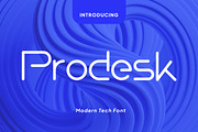 Prodesk - Techno Font, a Sans Serif Font by Eklip Studio (Thumbnail 1 of 8)