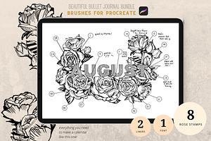 Procreate Tattoo Rose Stamps Floral