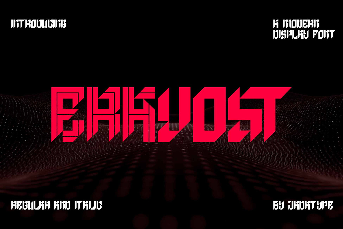 Eravost | Futuristic Display, a Symbol Font by Jadatype.id (Photo 1 of 7)