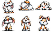 Watercolor Easter Bunny Clipart Bund, a Texture Illustration by DreamPrint404 (Thumbnail 4 of 6)