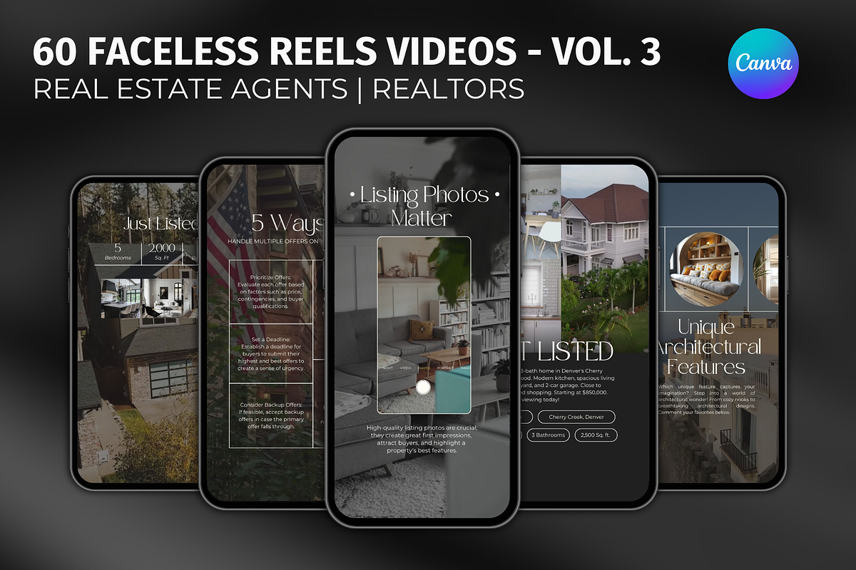Faceless Real Estate Reels Videos, a Social Media Template by Meraki Templates (Photo 1 of 7)